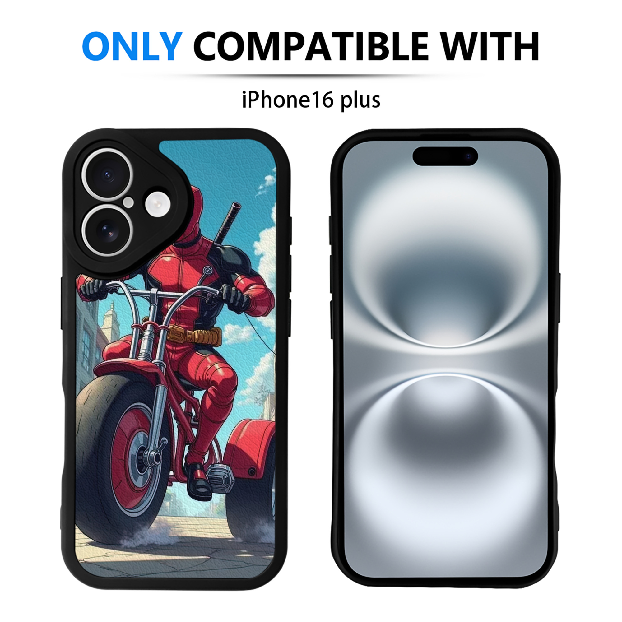 （画像用） Deadpool デッドプール 【iPhone 16シリーズ対応】シリコンスマホケース（レザー調） 材質：シリコン